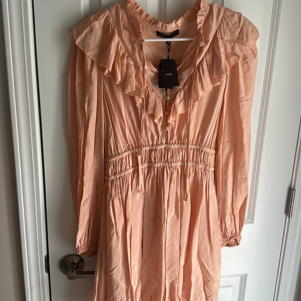 Maje Riava Ruffled Mini Dress size 42 new - Picture 9 of 9